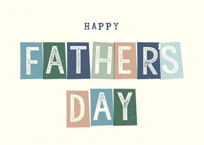 Typography In Colourful Blocks On A Cream Background Father's Day Card