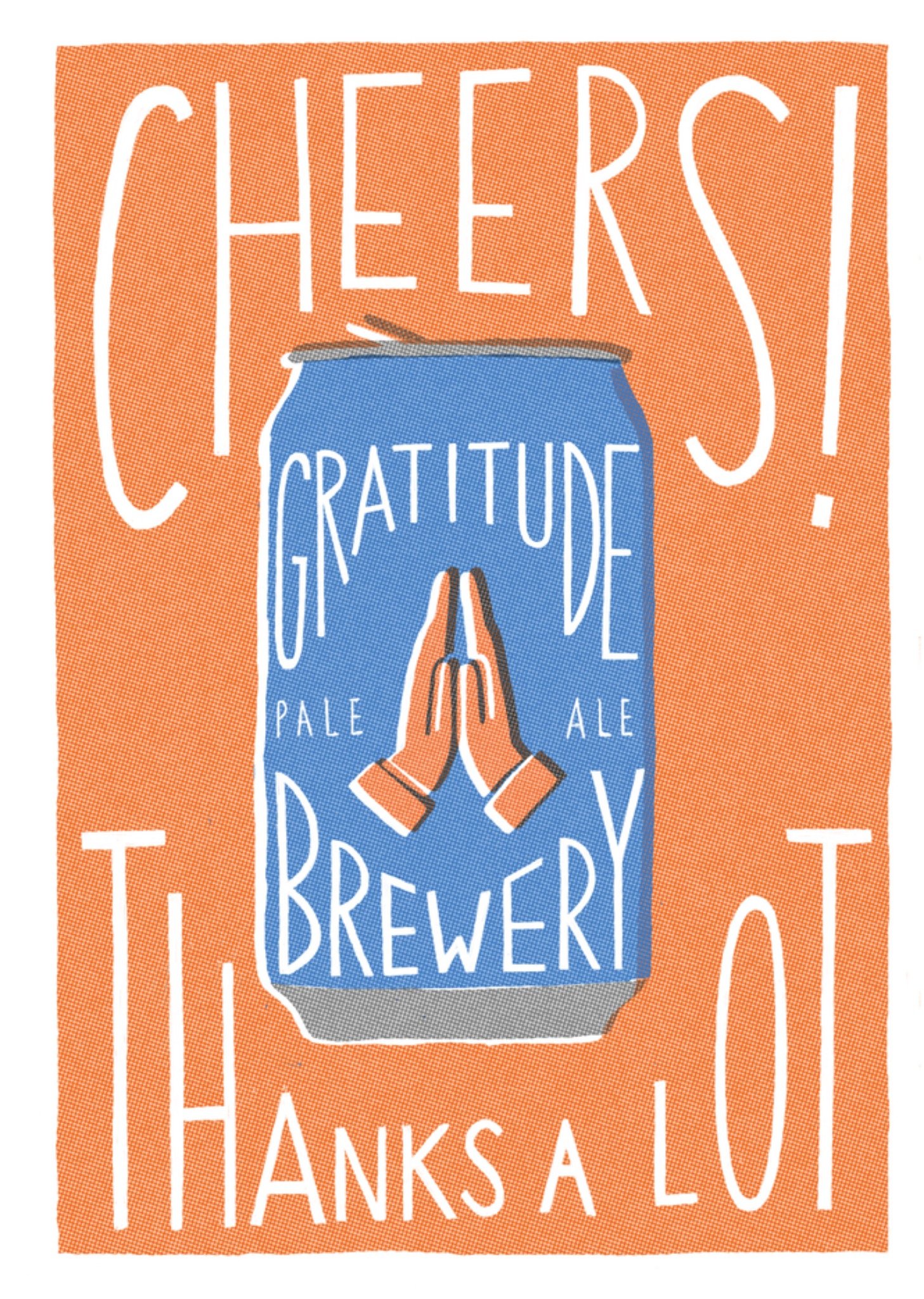 Moonpig Retro Beer Can Illustrated Thank You Card