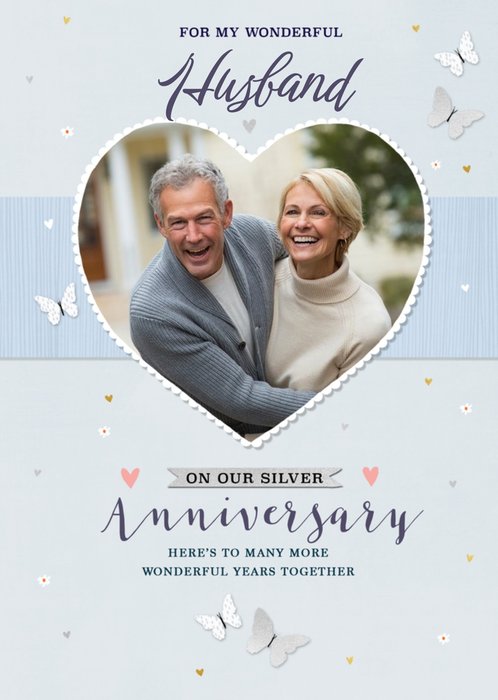 Colette Barker Wonderful Husband Photo Upload Anniversary Card