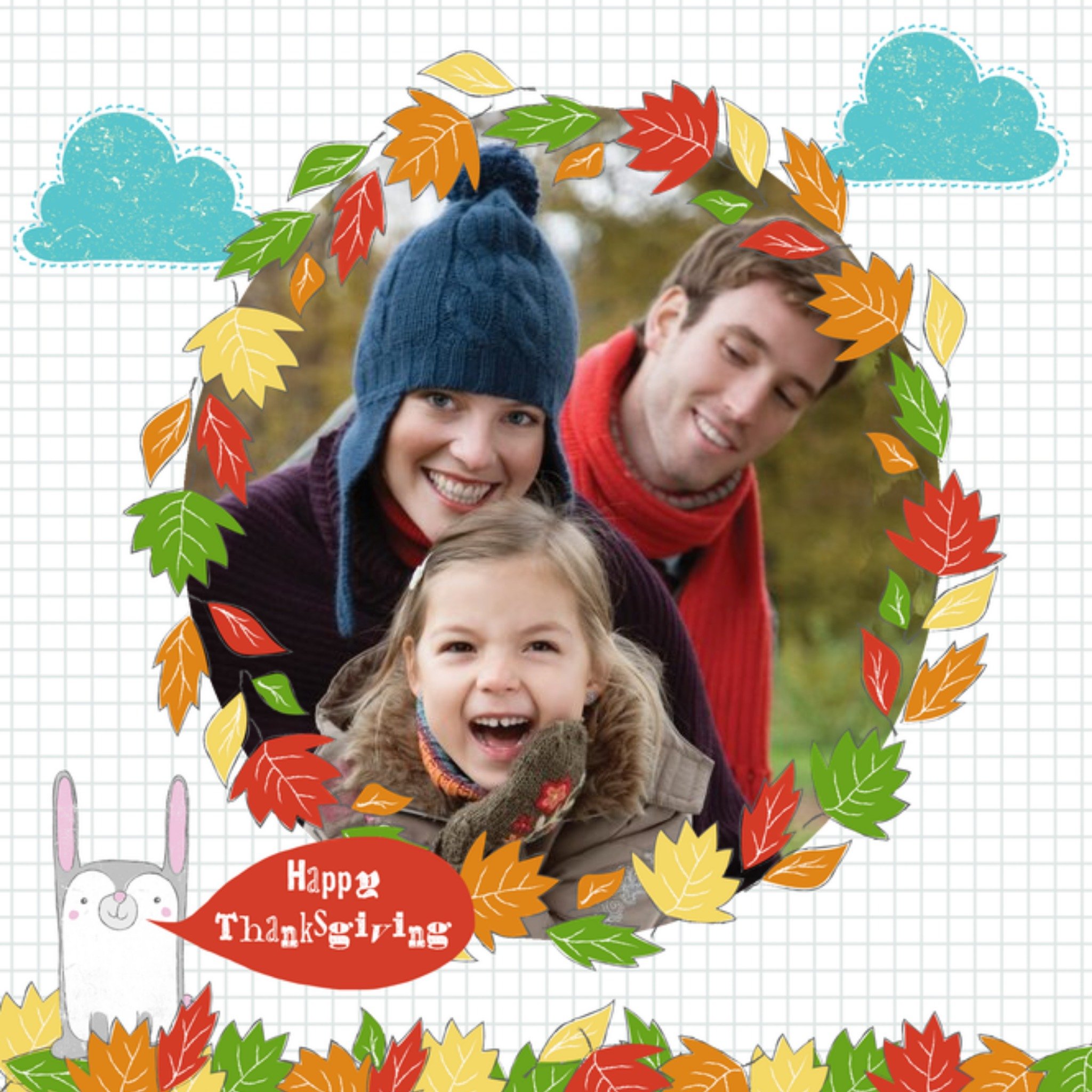 Moonpig Funny Happy Thanksgiving Photo Upload Card