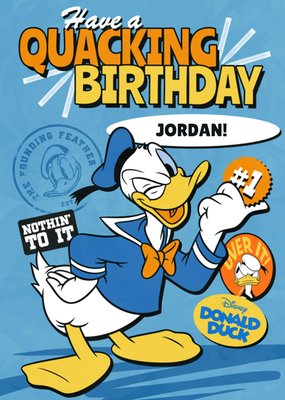 Disney Donald Duck Have A Quacking Birthday Card