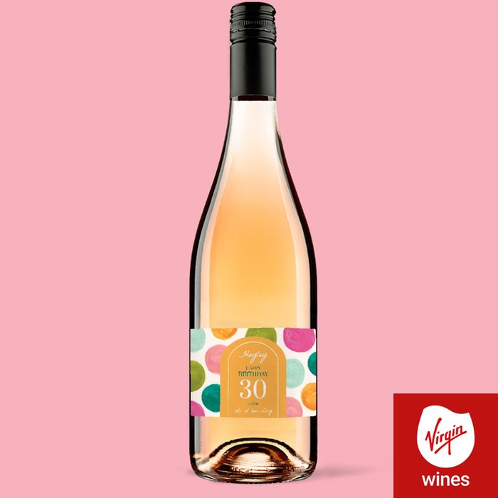 Personalised 30th Birthday Rose Wine 75cl