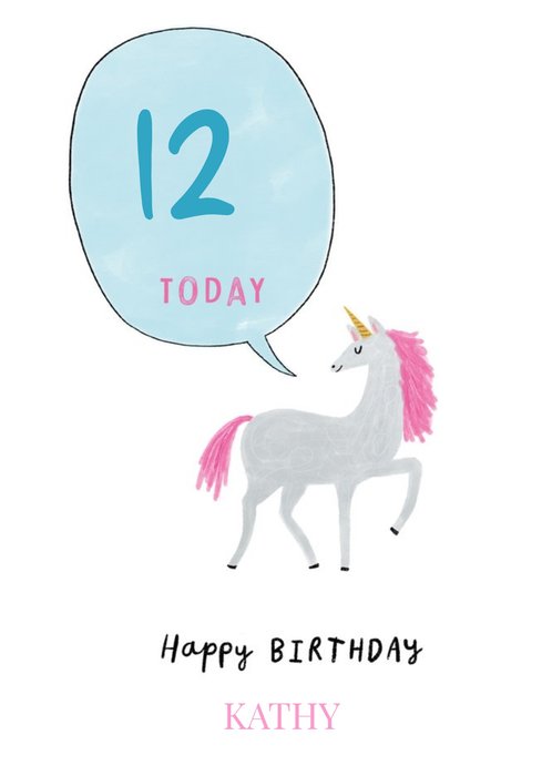 Pigment Unicorn Magic Modern 12th Birthday Card