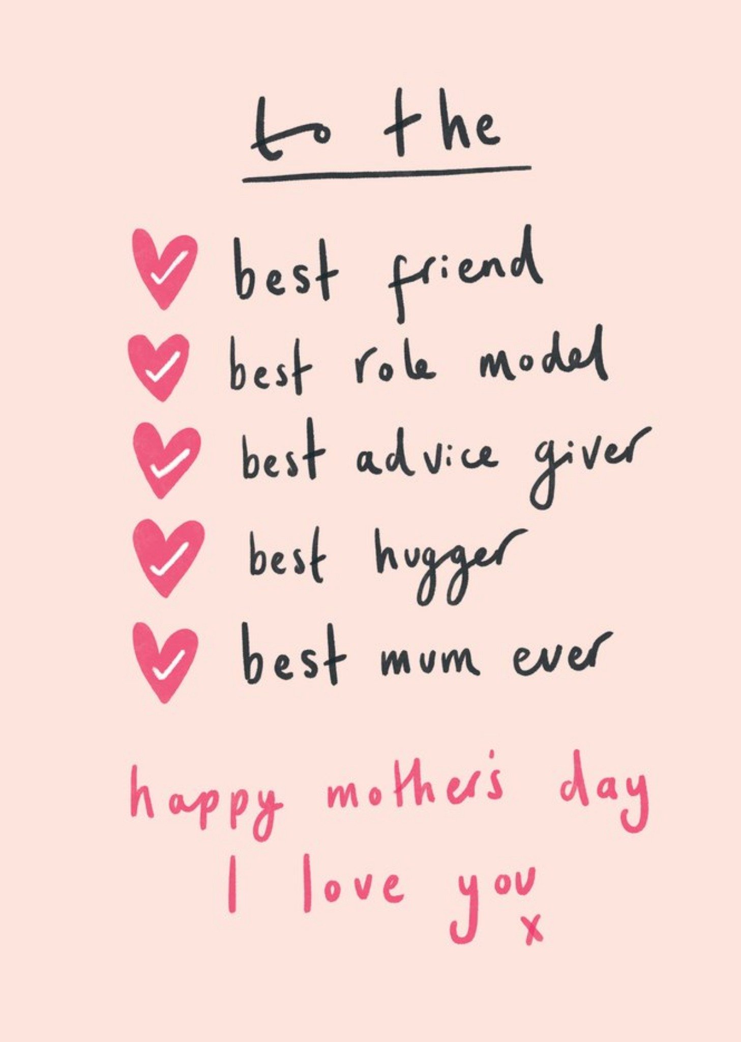 Moonpig Featuring A Handwritten List Mother's Day Card