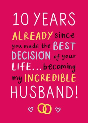 My Incredible Husband Anniversary Card