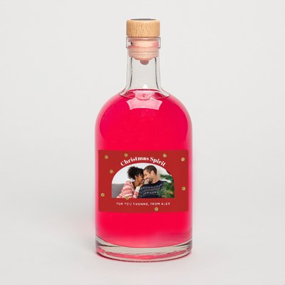 Personalised Christmas Spirit Photo Upload Pink Gin 50cl