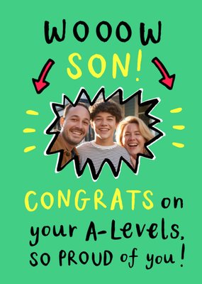 Wooow Son Congrats On Your A-Levels Photo Upload Card