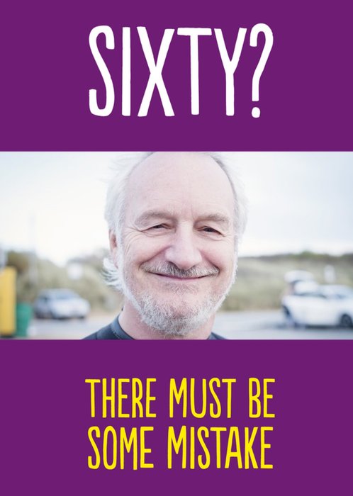 Stylish Minimal 60th Birthday Photo Upload Card