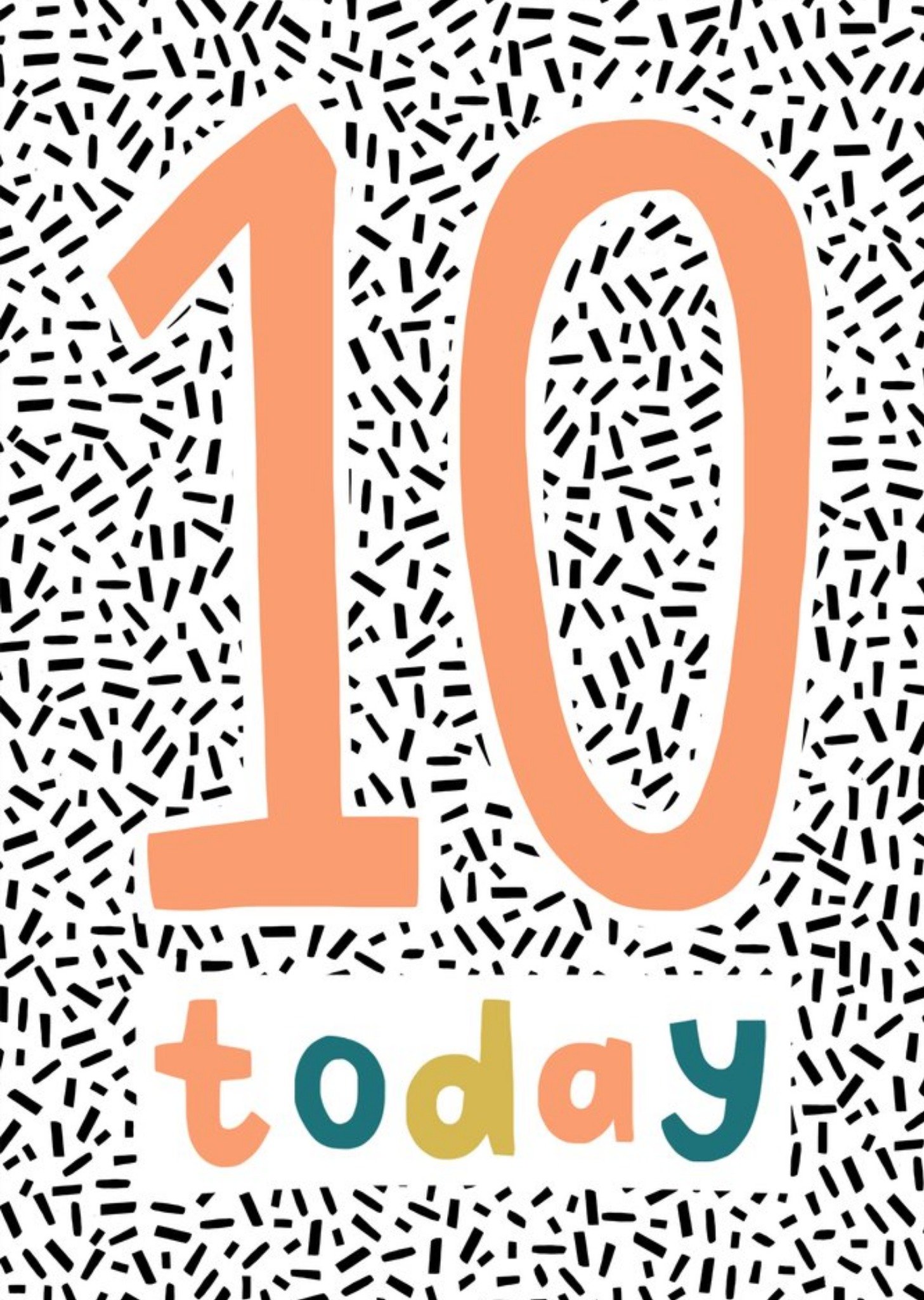 Moonpig Party Popper Illustrated Confetti 10 Today Birthday Card