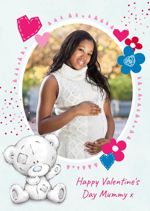 Me To You Tiny Tatty Teddy Mummy Bump Photo Upload Valentine's Card