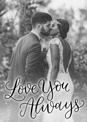 Love You Always Script Font Photo Upload Card