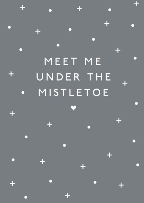 Meet Me Under The Mistletoe Snowflakes Christmas Card