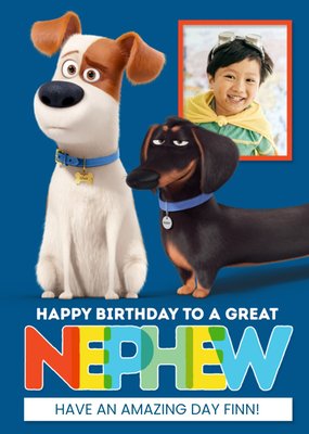 The Secret Life Of Pets Nephew Birthday Photo Upload Card