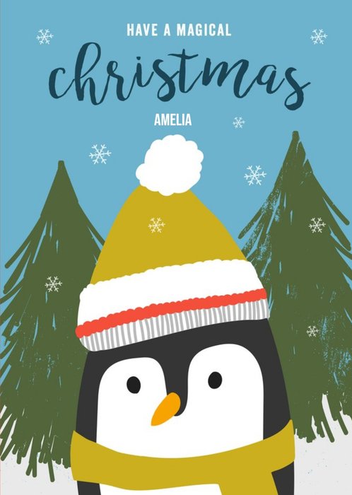 Cute Modern Christmas Card Have a Magical Christmas