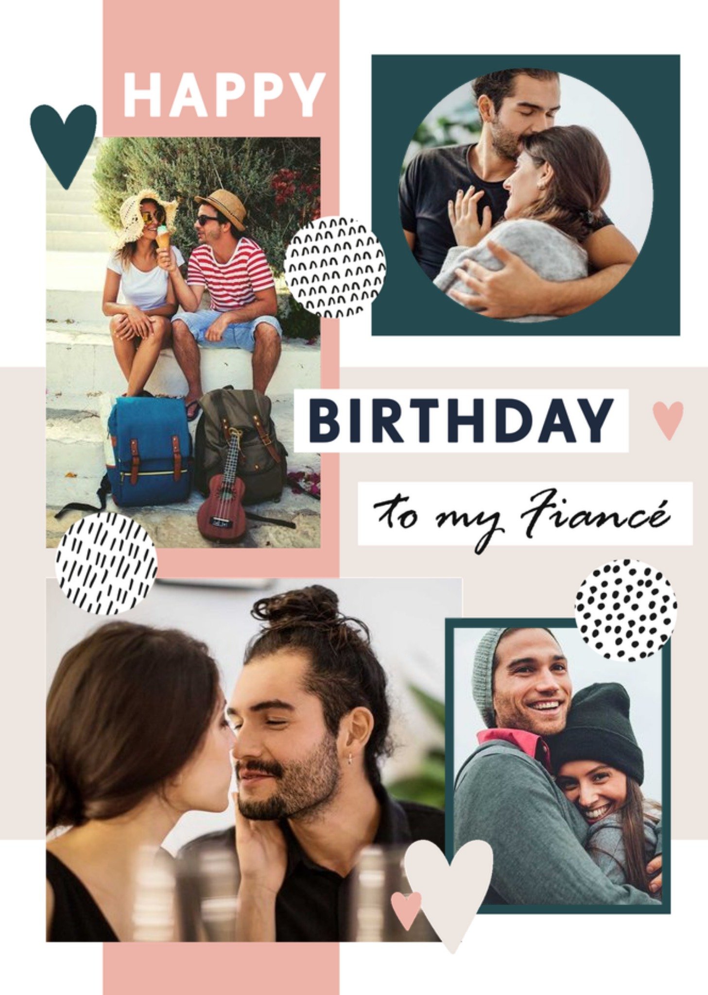 Moonpig Photo Collage With Geometric Shapes FiancÃ£Â©'s Photo Upload Birthday Ca