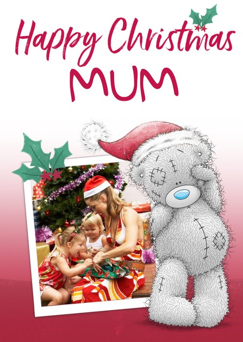 Tatty Teddy Cute Happy Christmas Photo Upload Card