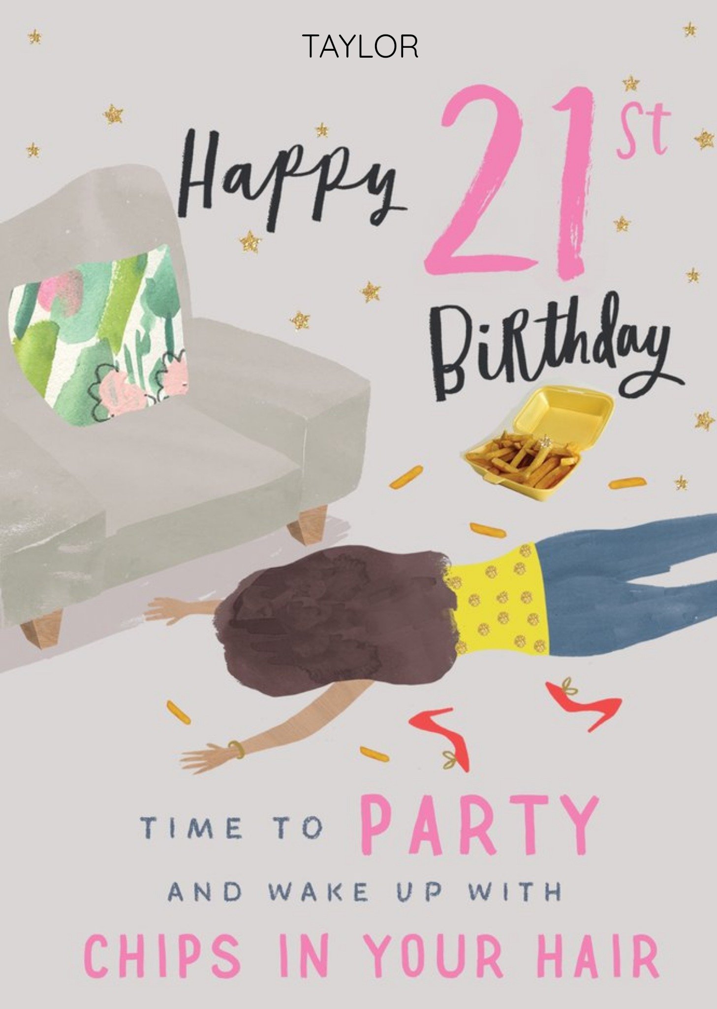 Moonpig Illustrated 21st Birthday Card