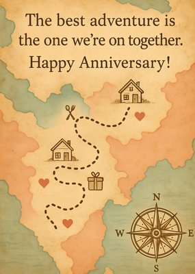 The Best Adventure Is The One We’re On Together Anniversary Card
