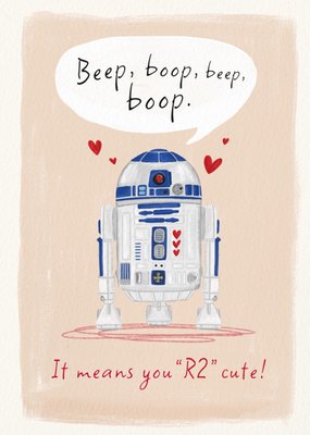 Star Wars Funny Illustrated R2-D2 Valentine's Day Card