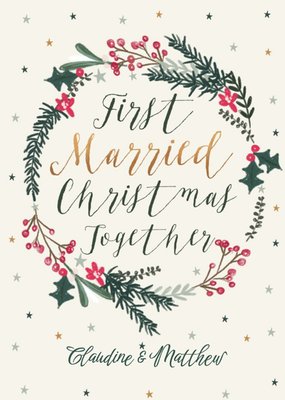 First Married Christmas Together Cute Christmas Card