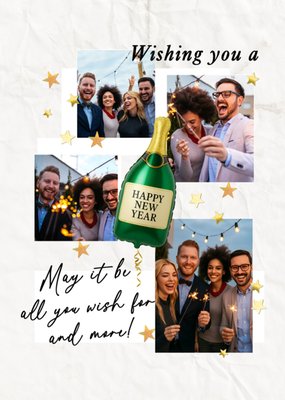 Wishing You A Happy New Year Photo Upload Card