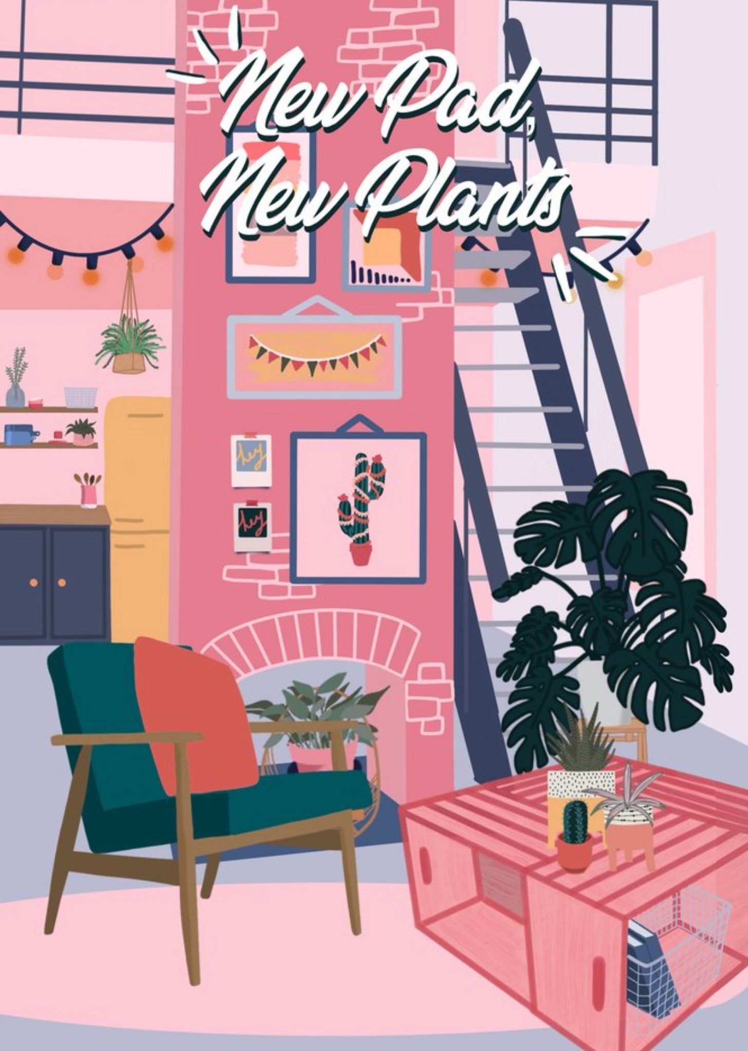 Moonpig New Pad New Plants Illustration New Home Card