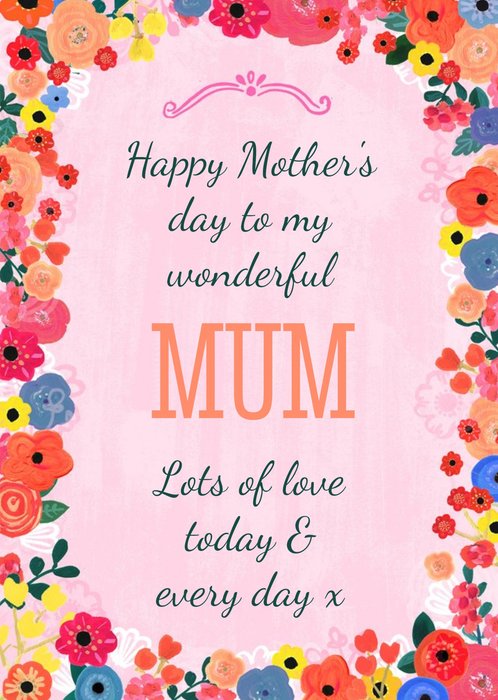 Bright And Bold Flowers Personalised Mother's Day Card