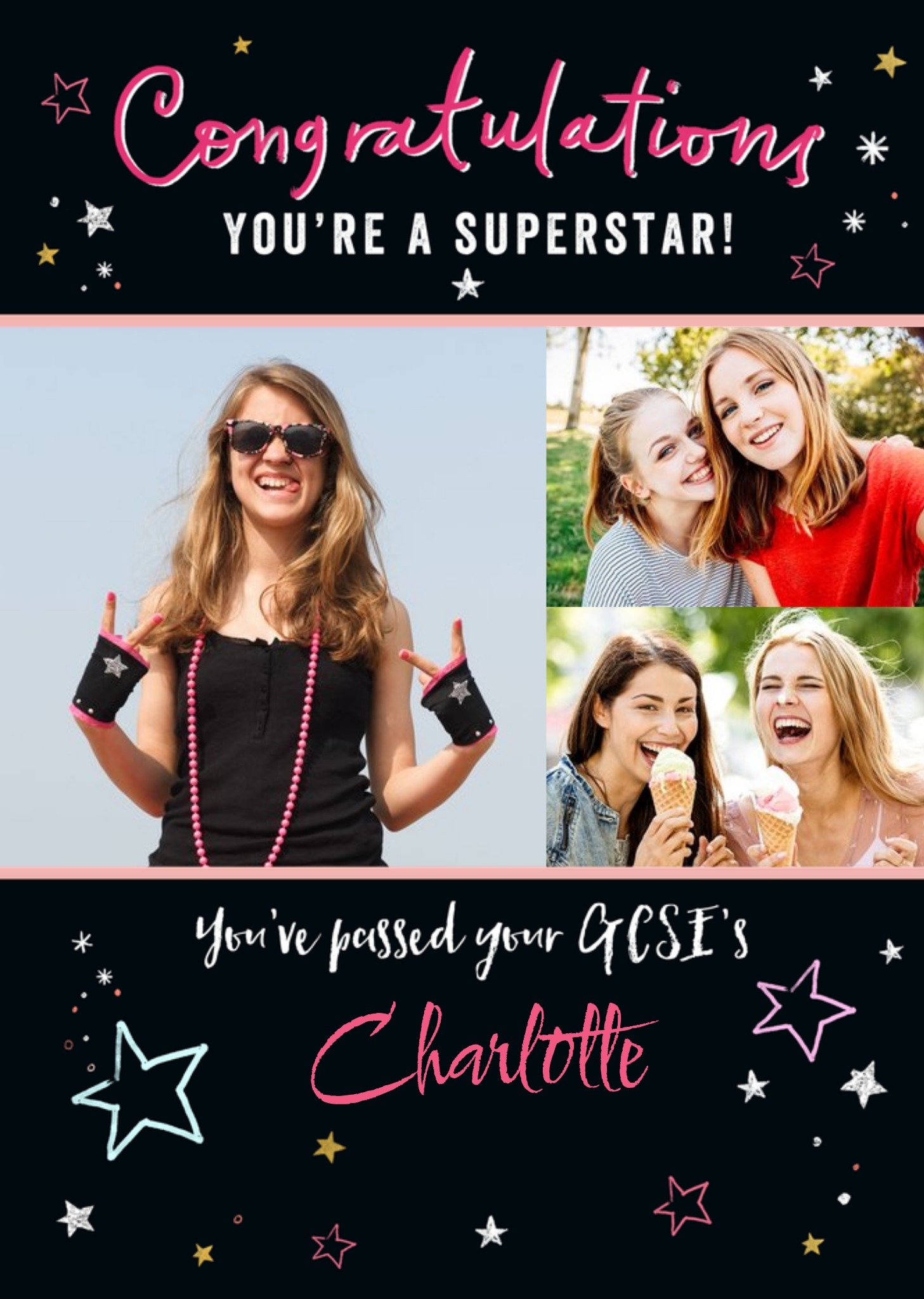 Moonpig Cogratulations You're A Superstar Photo Upload Exams Card