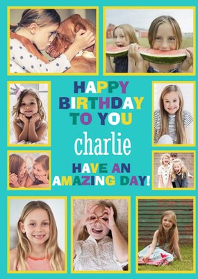 Multi Photo Upload Kids Birthday Card