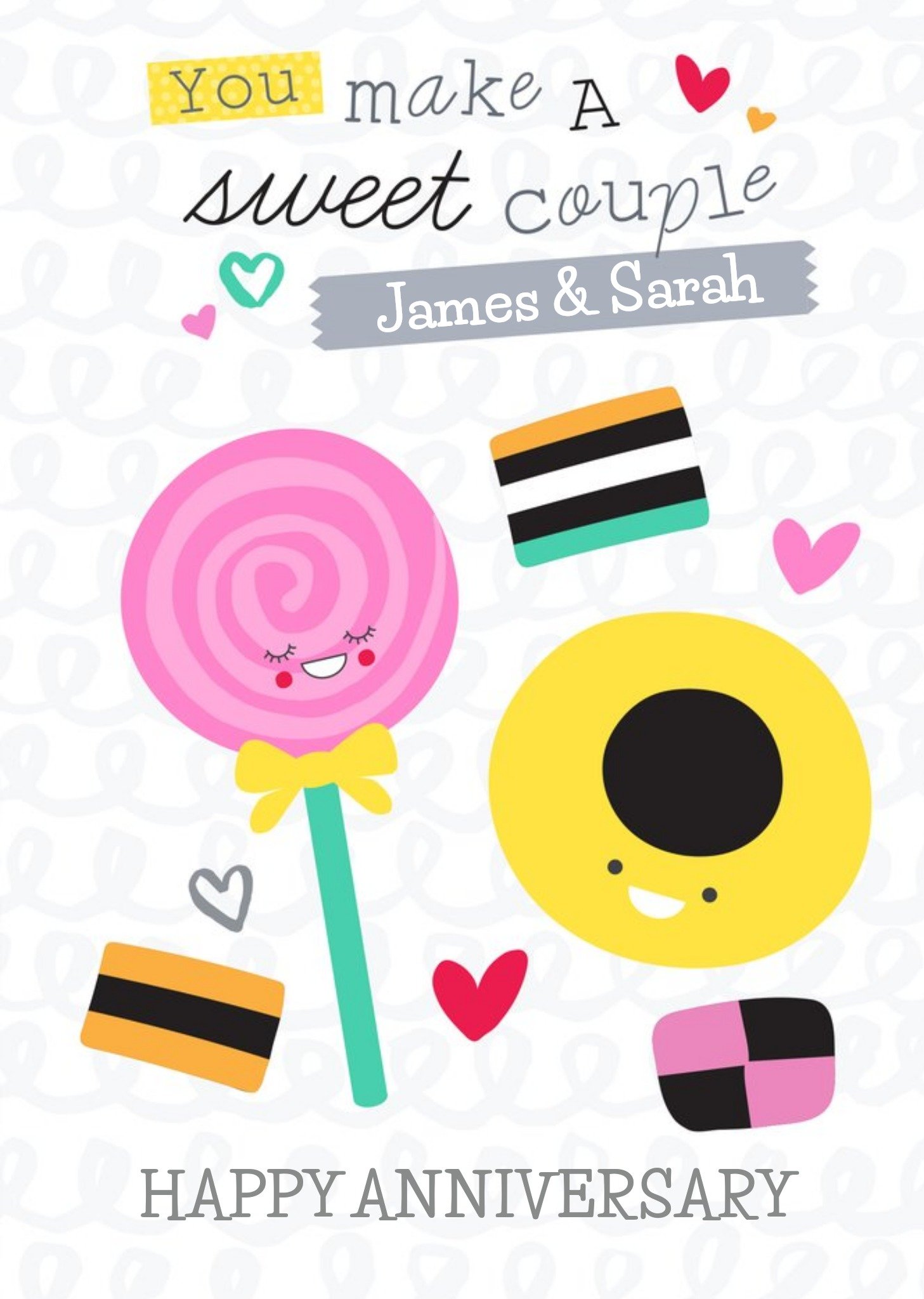 Moonpig You Make A Sweet Couple Personalised Anniversary Card