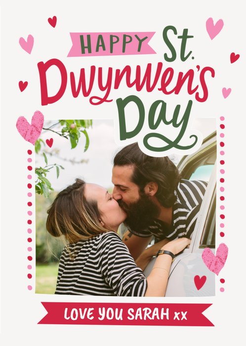 Happy St. Dwynwens Day Photo Upload Card