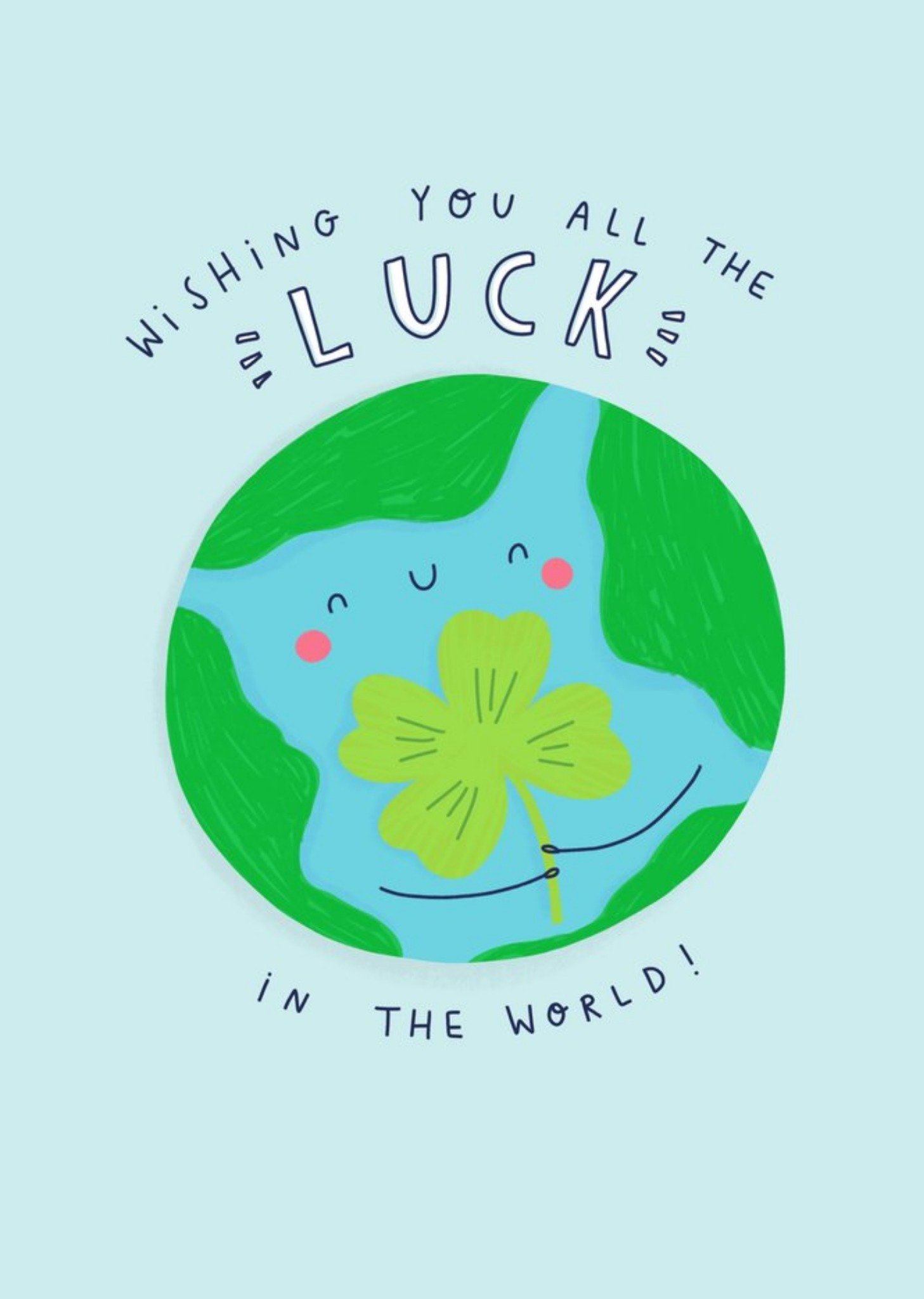 Moonpig Jess Moorhouse Illustrated Globe Good Luck Card