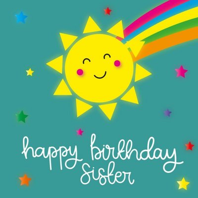 BetiBabs Illustrated Sun Rainbow Sister Birthday Card