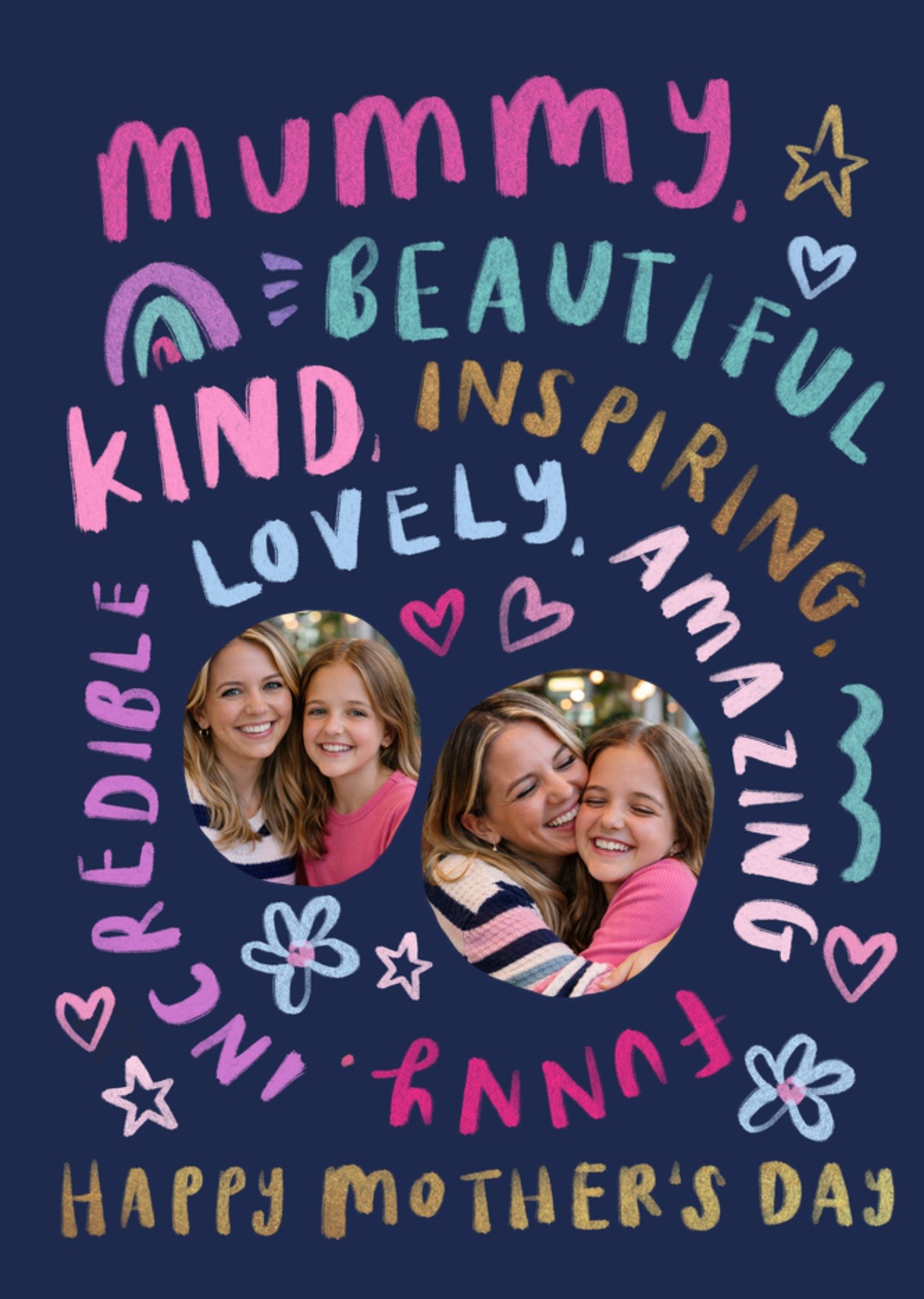 Moonpig Mummy Beautiful Kind Inspiring Photo Upload Mother's Day Card