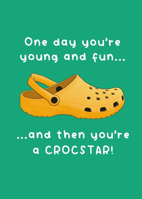 Scribbler You're A Crocstar Illustrated Crocs Clog Birthday Card