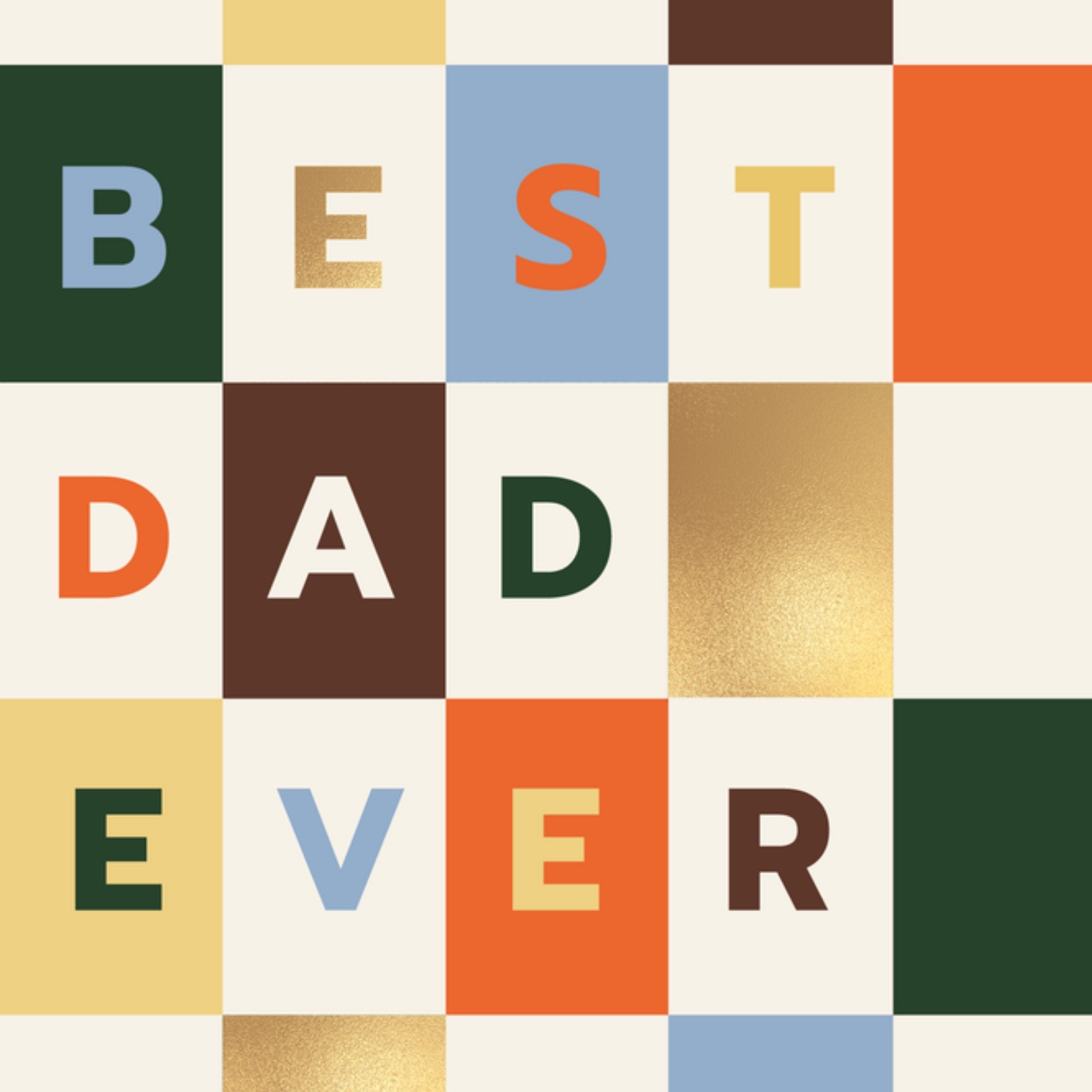 Moonpig Colourful Geometric Blocks Best Dad Ever Card