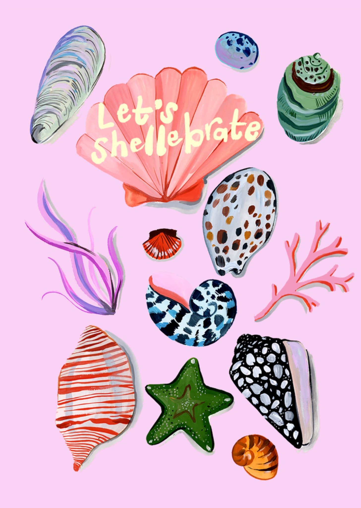 Moonpig Eleanor Bowmer Illustrated Let's Shellebrate Card