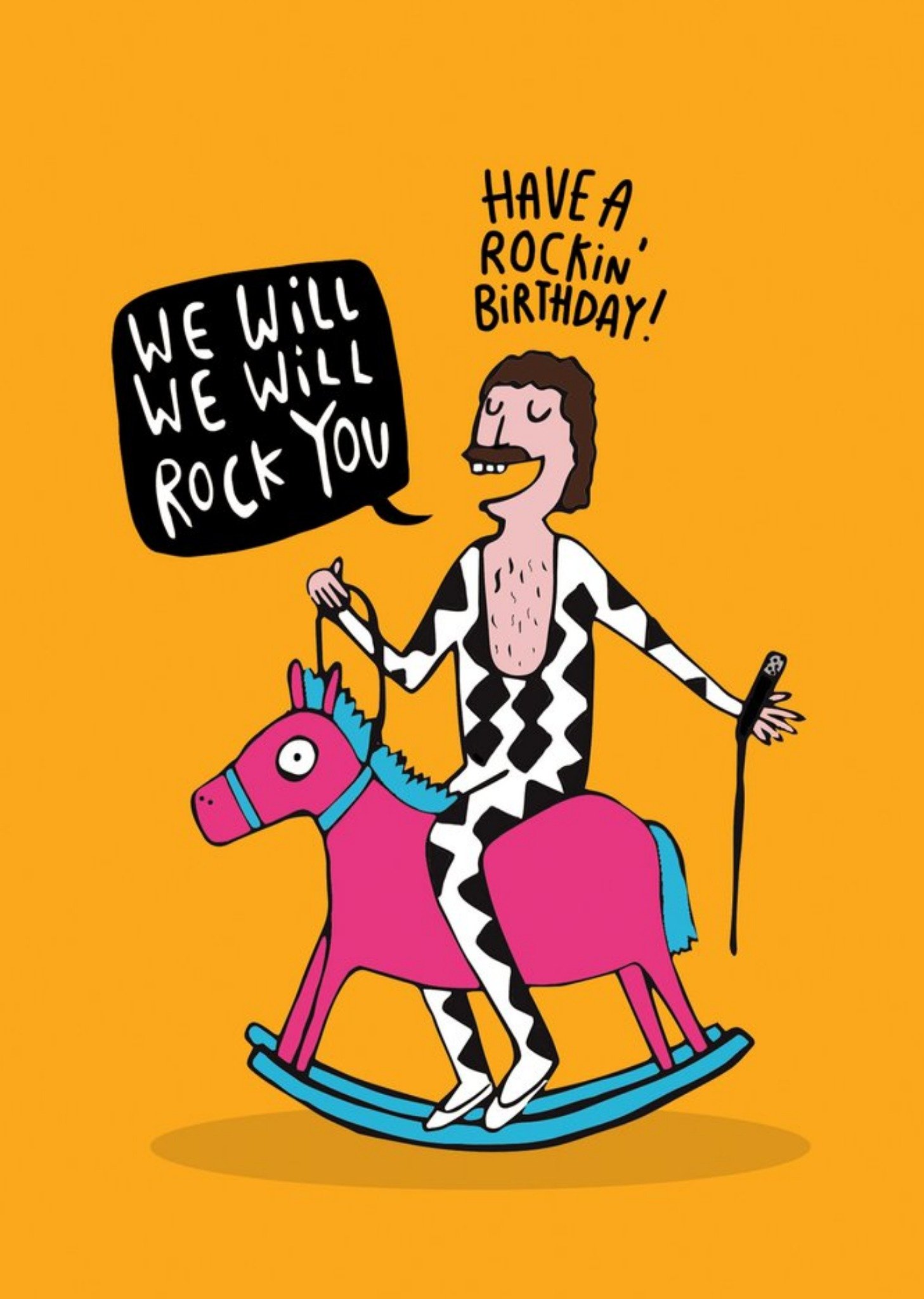 Moonpig Illustrated We Will We Will Rock You Birthday Card