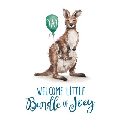 Kangaroo Joey Welcome Little Bundle Of Joy Card