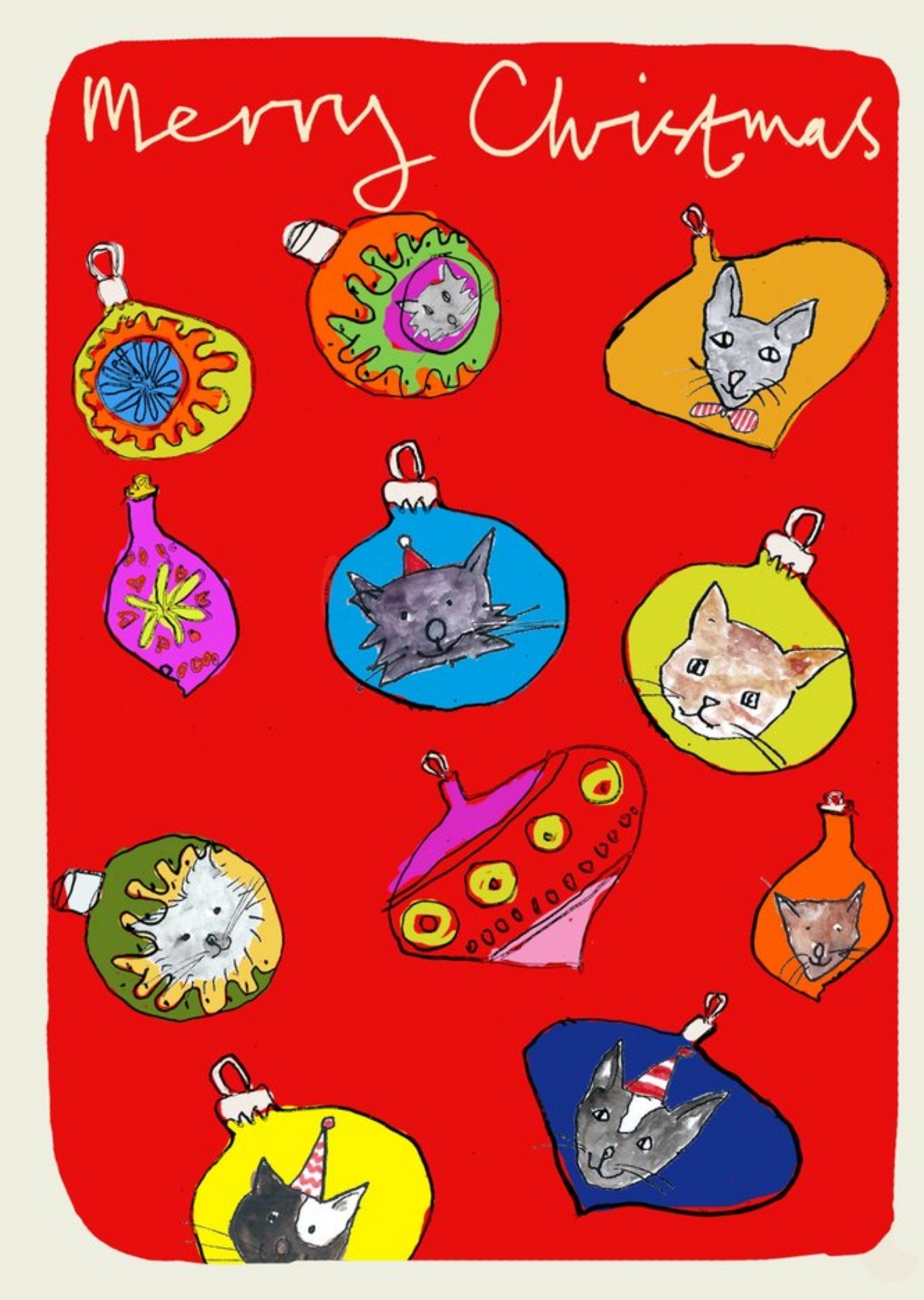 Moonpig Merry Christmas Cat Bauble Card