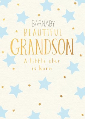 Cute A Little Star Beautiful Grandson New Baby Card