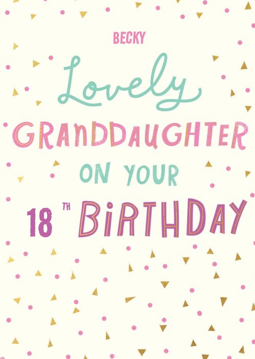 Patterned Granddaughter Birthday Card 