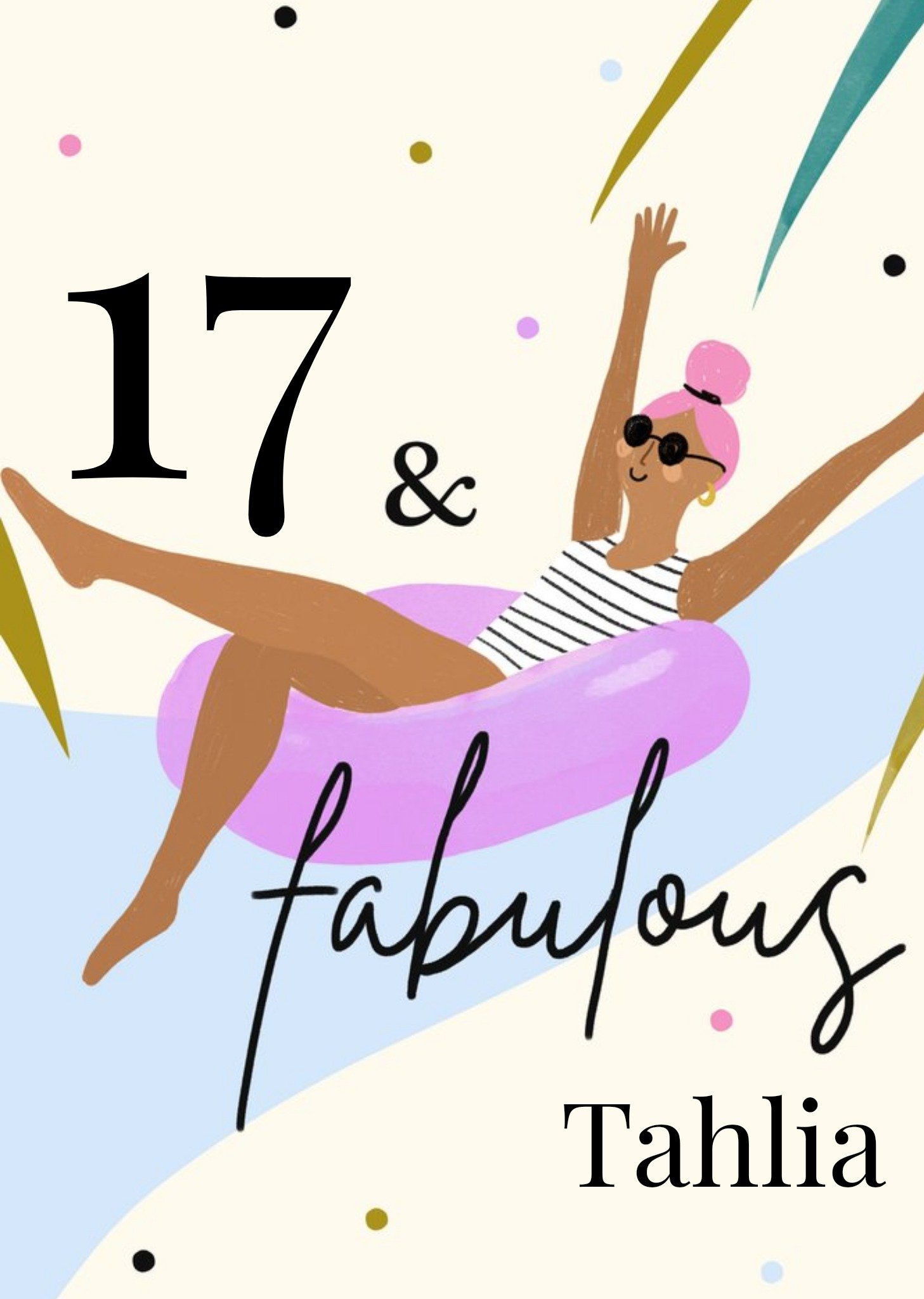 Moonpig Fabulous Figures Illustration Modern Arty Summer Birthday Card