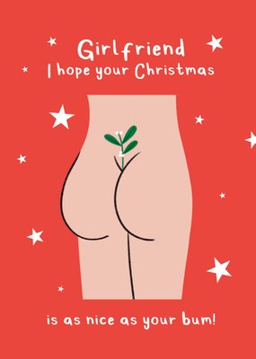 Scribbler Girlfriend I Hope Your Chirstmas Is As Nice As Your Bum Illustrated Christmas Card