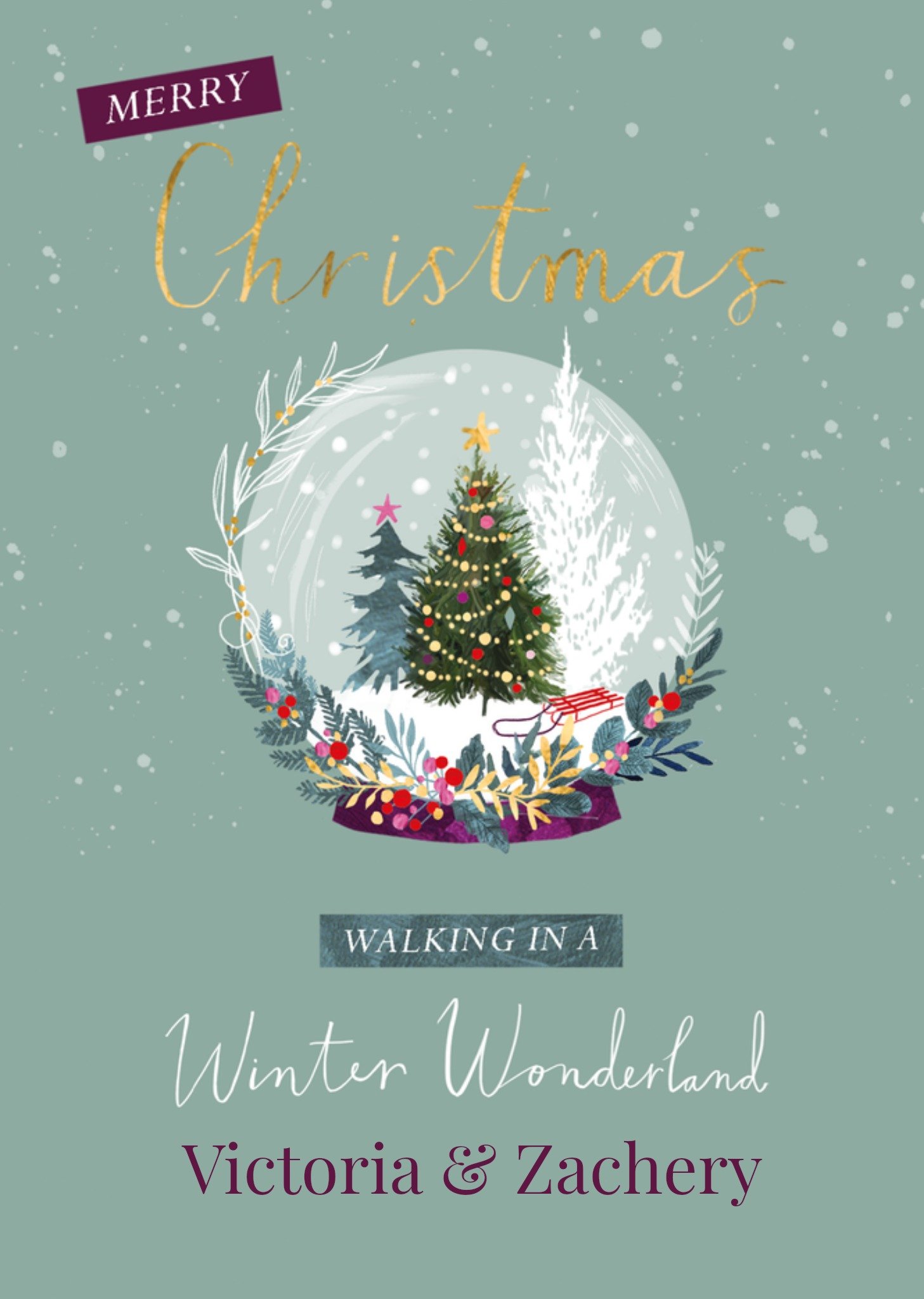 Moonpig Walking In A Winter Wonderland Christmas Card