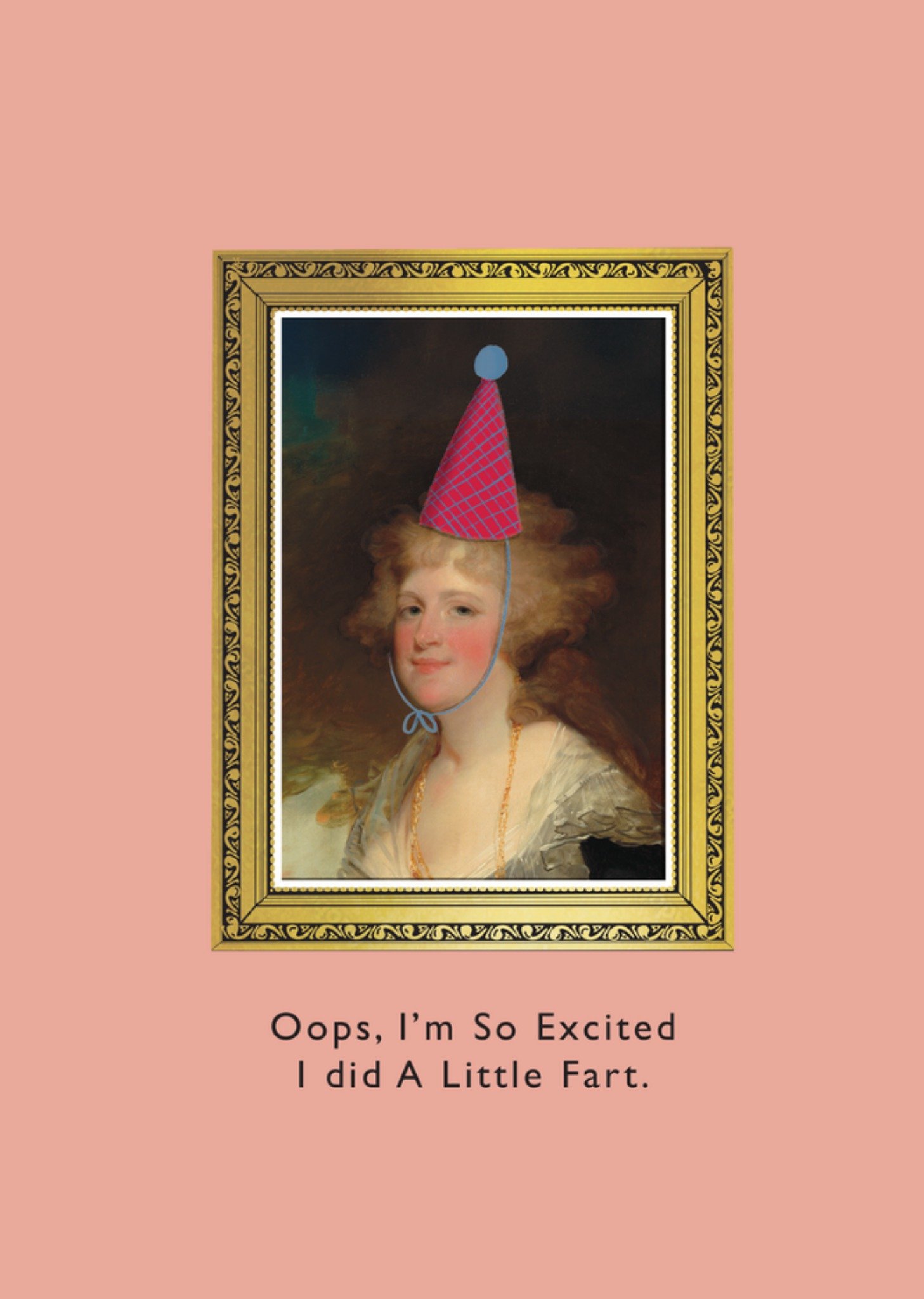 Moonpig Funny Retro Portrait With Party Hat Birthday Card