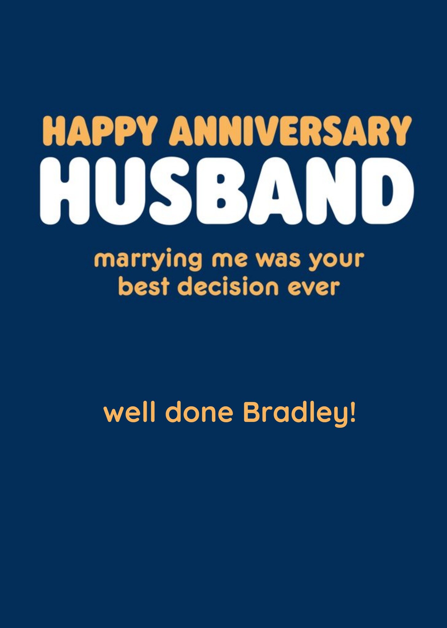 Moonpig Happy Anniversary Husband Humour Quote Anniversary Card