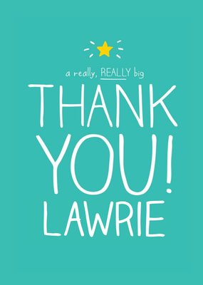 Really Really Big Thank You Typography Card