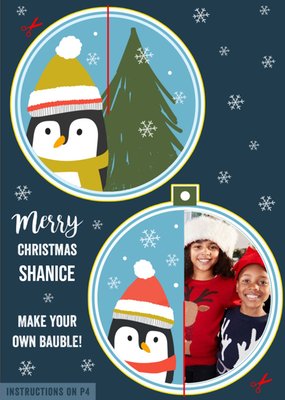 Baulble DIY Template Kids Photo Upload Christmas Card