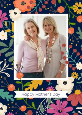 Multicoloured Flowers Happy Mother's Day Photo Card